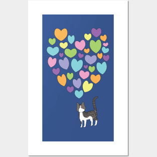 Rainbow Tabby Cat Love Posters and Art